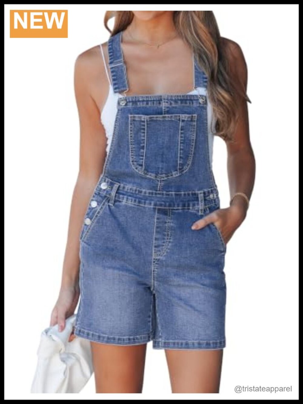 Womens Loose Fit Denim Shortalls Adjustable Bib Overalls